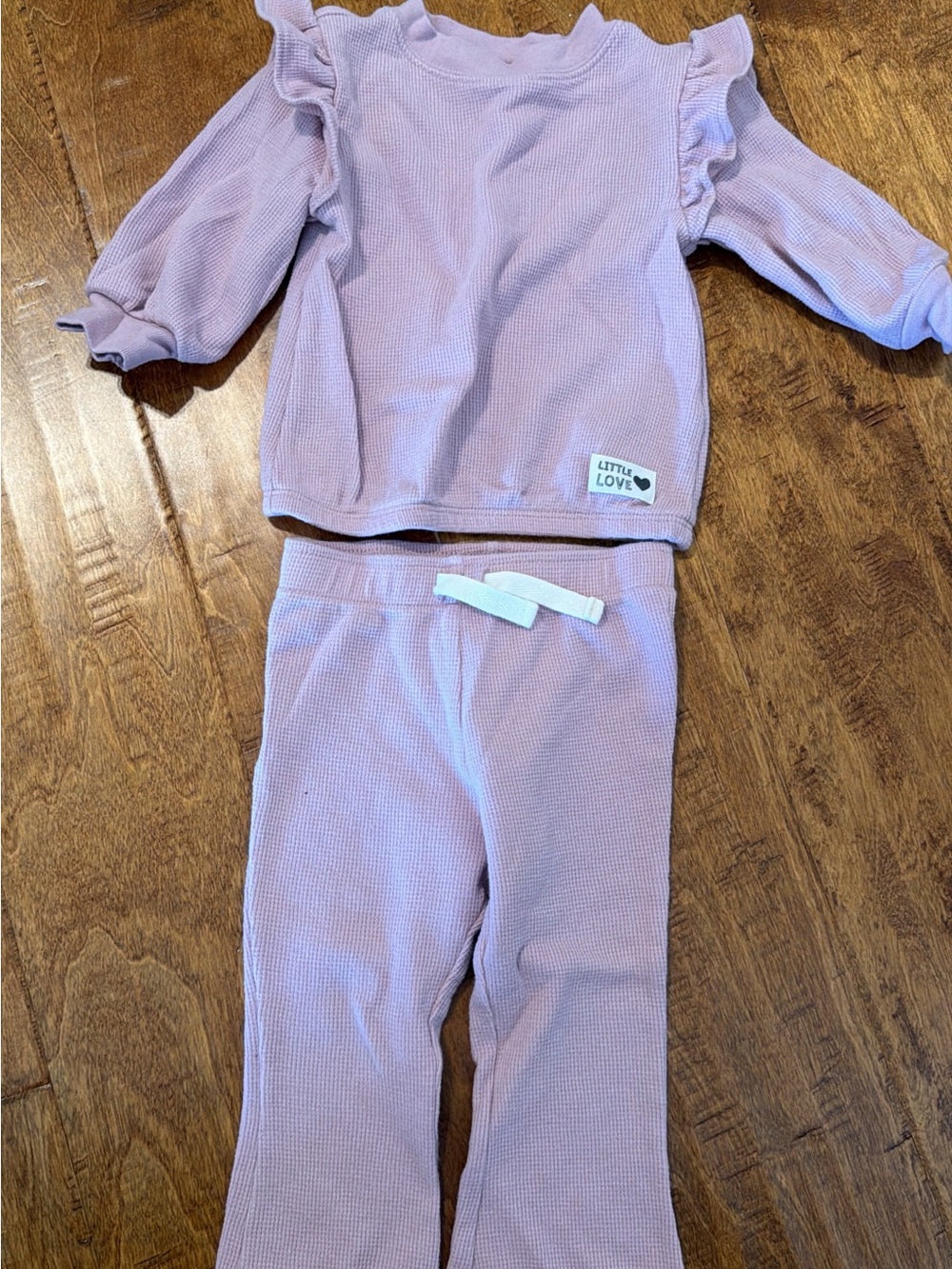 Carter's Light Lavender Ruffle Shoulder Sweatshirt & Joggers Set